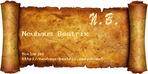 Neuhaus Beatrix névjegykártya